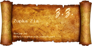 Zupka Zia névjegykártya